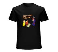 DOYEFZQC Stop That Pigeon T-Shirt Cartoon Hanna Barbera Dick Dastardly Mutley Black L