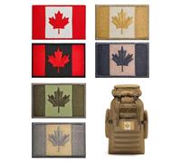 doyeozoowen Canada Flag Patch,Canadian Flag Patches Hook Loop Embroidered Sew on Hats Clothes Jeans, Tactical Military Morale Patch Hook and Loop, Badge Patch (6 PCS)