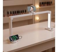DOYFAY 38W Square Nail Desk Lamp,34 inch Foldable Half Moon Lamp with Phone Holder,3000K-6000K Dimmable LED Nail Tech Lamp for Lash Eyelash Extension,Nail,Tattoo,Eyebrows