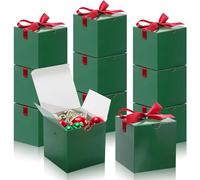 DOYIDE Small Gift Boxes, 20 Pack 5x5x5 Inch Green Elegant Paper Boxes with Ribbons, Crafting, Christmas Gift Box Wedding Party Favor, Cupcake, Candy, Bridesmaids Proposal Box