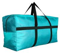 DoYiKe Extra Large Storage Duffle Bag with Zippers and Handles, Big Foldable Duffle Bag for Travel, Turquoise, X-Small - 23.6"(L) X 11.8"(W) X 13.4"(H), Utility