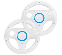 DOYO 2 Pack Steering Wheel for Wii Controller, Racing Wheel Compatible with Mario Kart, Game Controller wheel for Nintendo Wii Remote Game, White