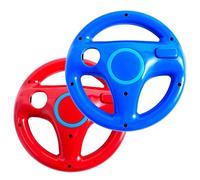 DOYO 2-Pack Steering Wheel for Wii Remote, Compatible with Nintendo Wii & Wii U, Racing Wheel Accessory for Mario Kart 8 - Red and Blue