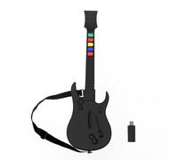 DOYO Guitar Hero Guitar, Wireless PC Guitar Hero Controller for PlayStation 3 PS3 with Dongle for Clone Hero, Rock Band Guitar Hero Games, Black