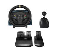 DOYO Racing Wheel, Sim Racing 1080 Degree Gaming Steering Wheel with 3-Pedals and Shifter Bundle for PC, Magnetic Induction PC Steering Wheel with Vibration Feedback, Adjustable Sensitivity
