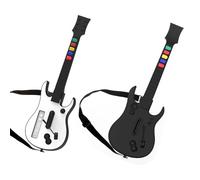 DOYO Wii Guitar Hero, 2-Pack Wireless Guitar for Wii GuitarHero and Rock Band Games, Compatible with All Guitar Hero Games, Rock Band 2, Legends of Rock, Black & White Bundle