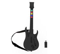 DOYO Wireless Wii Guitar Hero Controller Compatible with Guitar Hero and Rock Band 2 & 3 Games with Strap (Excludes Rock Band 1), Black