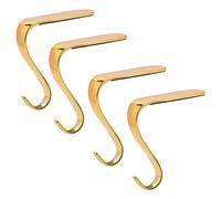 DOYOLLA Christmas Stocking Holders Xmas Fireplace Hanger Hooks Holiday Mantel Garland Clips Metal Grips Set of 4(Gold)
