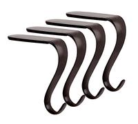 DOYOLLA Christmas Stocking Holders Xmas Fireplace Hanger Hooks Set of 4(Rust Black)