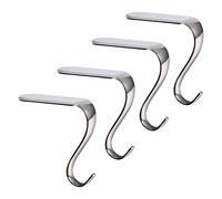 DOYOLLA Christmas Stocking Holders Xmas Fireplace Hanger Hooks Set of 4 (Silver)