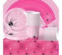 Doyomtoy Hero City Spider Tableware, 20 People Hero City Party Wonderland Party Set, with Tablecloth, Plates, Napkins and Paper Cups, Children's Birthday Party