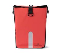 #DoYourOutdoor 3-in-1 Rear Bicycle Bag with Practical Quick Connection System for Pannier Rack, Waterproof and Reflective, 21 Litre Rolltop Bicycle Bag with Shoulder Strap, Carry Handle - Red