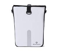 #DoYourOutdoor 3-in-1 Rear Bicycle Bag with Practical Quick Connection System for Pannier Rack, Waterproof and Reflective, 21 Litre Rolltop Bicycle Bag with Shoulder Strap, Carry Handle, White
