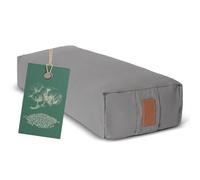 #DoYourYoga Yogabolster Paravati with organic buckwheat husks, washable cover made of 100% cotton, 67cm x 13cm, meditation & seat cushion for Yin Yoga - Grey