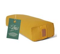 #DoYourYoga Yogabolster Paravati with organic buckwheat husks, washable cover made of 100% cotton, 67cm x 13cm, meditation & seat cushion for Yin Yoga - Curry yellow