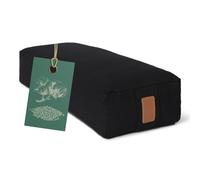 #DoYourYoga Yogabolster Paravati with organic buckwheat husks, washable cover made of 100% cotton, 67cm x 13cm, meditation & seat cushion for Yin Yoga - Black