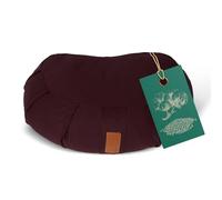 #DoYourYoga Zafu half moon cushion Ganesh with organic buckwheat husks(KBA) washable cover 100% cotton, 45 x 30 x 14 cm, meditation/sitting/rondo cushion for Yin Yoga - purple
