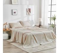 DOZ 100% GOTS Certified Organic Cotton Sheet Set, Crisp Percale Weave, Long Staple, Breathable, Matte Finish, Hotel Style, Durable, 3pc - 2 Pillowcases 1 Fitted (Fog, Queen)