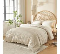 DOZ 100% Long Staple Cotton Duvet Cover Set, Soft Sateen Weave, Smooth, Breathable, Cooling Duvet Covers, Hotel Comfort, 106"x90", 8 Loops, 3pc - 2 Pillowcases 1 Duvet Cover (Fog, King/Cal King)