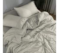 DOZ by SIJO 100% Organic Bamboo Bedding Sheet Set, Buttery Soft, Cooling, Silky Breathable, Oeko-TEX, High GSM, 16'' Deep Pockets - 4pc - 2 Pillowcases 1 Fitted 1 Top Bed Sheets (Fog, King)