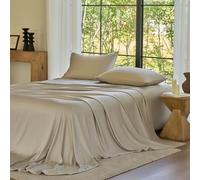 DOZ by SIJO 100% Organic Bamboo Bedding Sheet Set, Buttery Soft, Cooling, Silky Breathable, Oeko-TEX, High GSM, 16'' Deep Pockets - 4pc - 2 Pillowcases 1 Fitted 1 Top Bed Sheets (Fog, King)