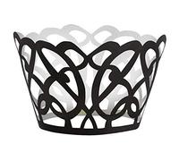 Dozen (12) Delicate Laser Cut Lace Fairy Cup Cake Wrappers - Two Colours (Black)