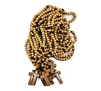 Dozen Catholic Praying Rosary Jesus Crucifix Jerusalem Olive Wood Beads 12.4"