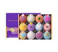 Dozen Count Effervescent Sphere Assortment - Mini Prize Within Each Scented Tub Treat Natural Handmade Round Shape Vibrant Hue Dissolve Fun Child Friendly Party Favor Stocking Stuffer Rewa