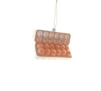 Dozen Egg Carton Organic Breakfast Faux Food Christmas Glass Ornament
