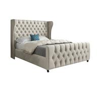Dozer Straight Curved Top Upholstered Soft Velvet Designer Bed Frame