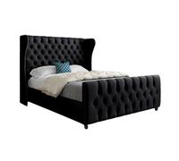 Dozer Straight Curved Top Upholstered Soft Velvet Designer Bed Frame