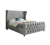 Dozer Straight Curved Top Upholstered Soft Velvet Designer Bed Frame