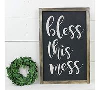 Dozili Bless this Mess Sign Framed Wooden Sign Wood Sign