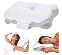 Dozion Memory Foam Pillow for Neck Pain, Ergonomic Side Sleeper Cervical Pillow, Orthopedic Pillow for Head/Neck/Shoulder Support, Neck Pillow Suitable for Back Stomach Sleepers, with Removable Cover