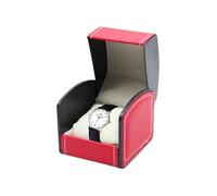 DOZNOZRI Single Watch Box Leather for Men Women Watch Travel Case with Removable Cushion Watch Storage Box for Women Men Watch Cases for Most Watches, Birthday Day Watch Box (Red)