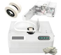 DOZPAL Automatic Fast Cash Binding Machine, 24 Times/Min Desktop Paper Currency Bundler 45W Banknote Bundling Machine with 2 Rolls Strapping Tape for Factories, Supermarkets and Bank