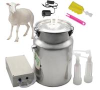 DOZPAL Cow/Goat Milker Machine with 10L/14L Stainless Steel Bucket, Adjustable Suction and Automatic Stop Function for Home Small Farms, Automatic Portable Livestock Milking Equipment Goat-10L