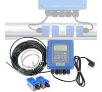 DOZPAL Liquid Water Flow Meter Flowmeter with Clamp-On Transducers, Digital Ultrasonic Flow Meter for Pipe Diameter DN15 to 6000mm, -30~90 ℃ Temperature Range DN6000