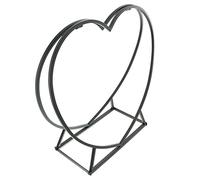 DOZRAN Heart-shaped Fire Wood Racks - Wrought Iron Log Hoop for Indoor Outdoor Wood Burning Stove, Back Porch Firewood Holder