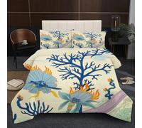 Dozrmey 3D Comforter Set Double | Blue Pattern, Duvet 1.8kg + 2 Pillowcases 200x200-50x75 cm, Evenly Distributed Cotton Fill, Ultra-Soft Microfiber for Shared Comfort A2