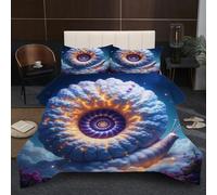 Dozrmey 3D Comforter Set Double | Snail, Duvet 1.8kg + 2 Pillowcases 200x200-50x75 cm, Evenly Distributed Cotton Fill, Ultra-Soft Microfiber for Shared Comfort B12