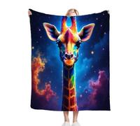 Dozrmey 3D Printing Flannel Blanket Animal Giraffe, 40"x50" Size Throw Lightweight Warm Perfect for Lounging, Reading, Movie Nights, Machine Washable for Easy Care, for All Season C320