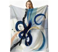 Dozrmey 3D Printing Flannel Blanket Blue Graffiti, 40"x50" Size Throw Lightweight Warm Perfect for Lounging, Reading, Movie Nights, Machine Washable for Easy Care, for All Season, AW1706
