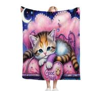 Dozrmey 3D Printing Flannel Blanket Orange Cats, 40"x50" Size Throw Lightweight Warm Perfect for Lounging, Reading, Movie Nights, Machine Washable for Easy Care, for All Season, AQ968