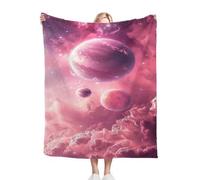 Dozrmey 3D Printing Flannel Blanket Planet, 40"x50" Size Throw Lightweight Warm Perfect for Lounging, Reading, Movie Nights, Machine Washable for Easy Care, for All Season W204