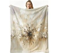 Dozrmey 3D Printing Flannel Blanket White Graffiti, 40"x50" Size Throw Lightweight Warm Perfect for Lounging, Reading, Movie Nights, Machine Washable for Easy Care, for All Season, AW3086