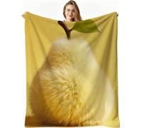 Dozrmey 3D Printing Flannel Blanket Yellow Pears, 40"x50" Size Throw Lightweight Warm Perfect for Lounging, Reading, Movie Nights, Machine Washable for Easy Care, for All Season, AW4790