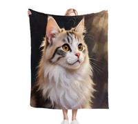 Dozrmey Blanket King Size 86x94 Inch Animal Cat, 3D Printed Microfiber Sofa Warm Throw King Size 86 x 94 Inch, Soft Thick Bedspread Blanket for Bed, Living Room, Office W385