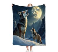 Dozrmey Blanket King Size 86x94 Inch Animal wolf, 3D Printed Microfiber Sofa Warm Throw King Size 86 x 94 Inch, Soft Thick Bedspread Blanket for Bed, Living Room, Office C305