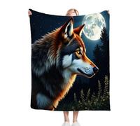 Dozrmey Blanket King Size 86x94 Inch Animal wolf, 3D Printed Microfiber Sofa Warm Throw King Size 86 x 94 Inch, Soft Thick Bedspread Blanket for Bed, Living Room, Office C303